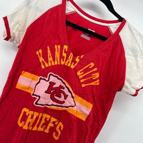 Kansas City Chiefs NFL Team Apparel Womens medium Raglan‎ T-Shirt - Picture 1 of 5